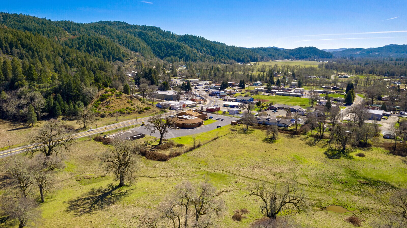 Aerial view of Laytonville, CA