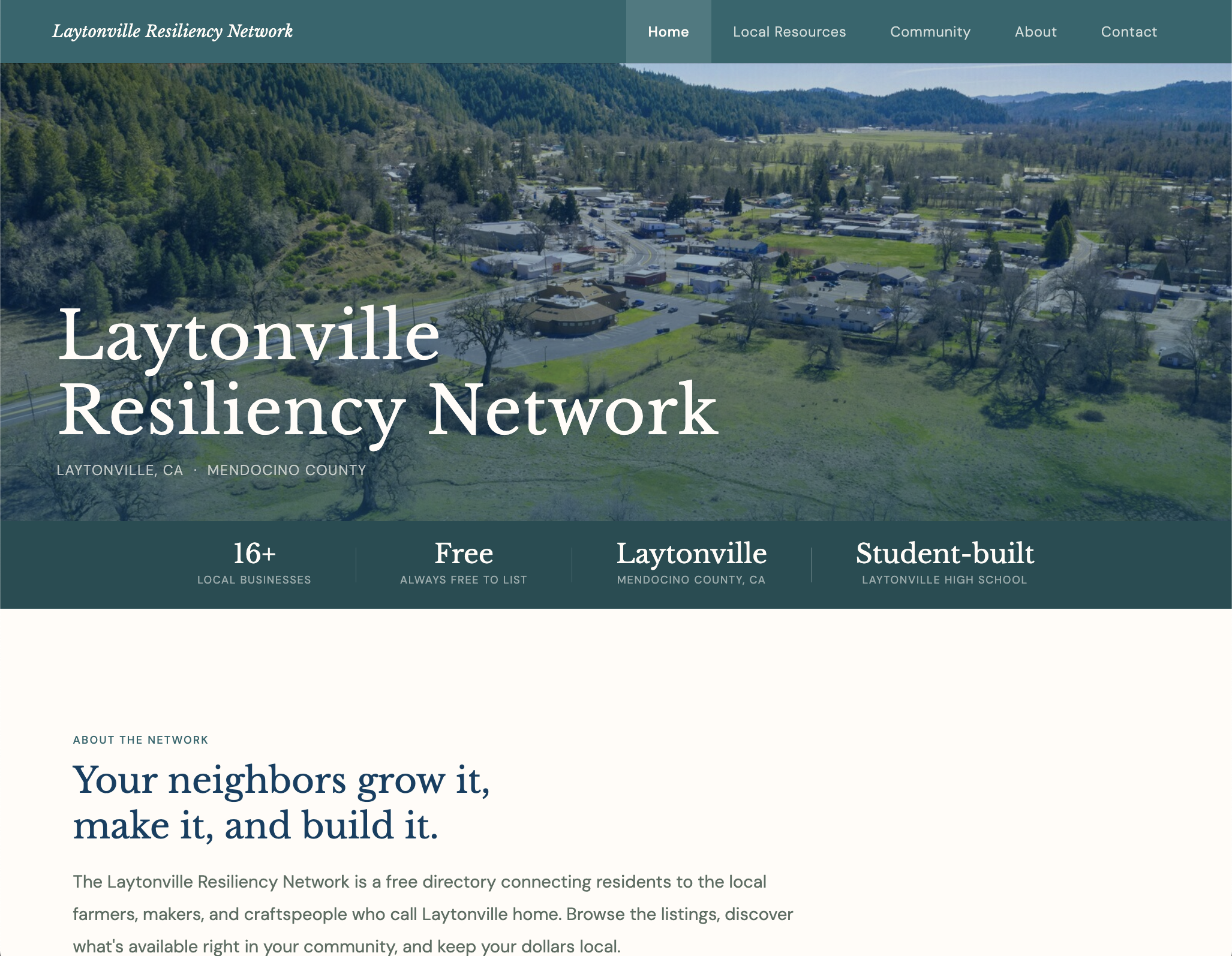 Screenshot of LRN site